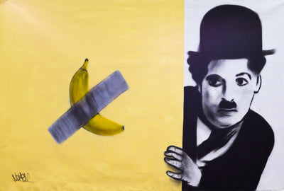 CHARLIE CHAPLIN AND HIS BANANA